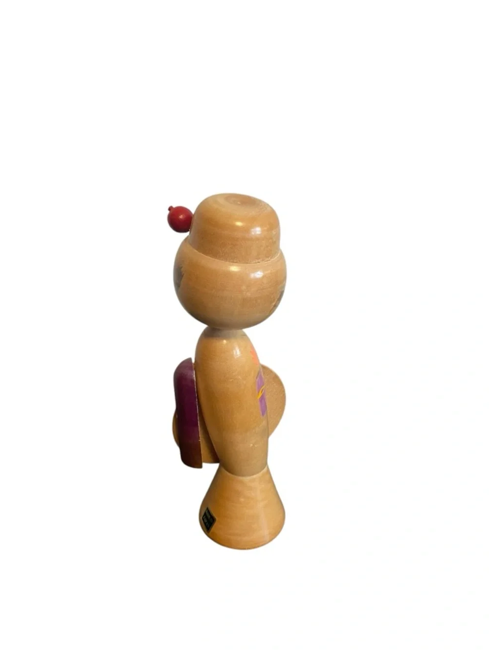 Vintage Japanese Sosaku Kokeshi Doll Hand Painted Wood Girl with Parasol Signed